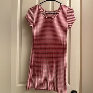 Red and white stripe dress
